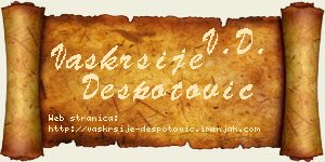 Vaskrsije Despotović vizit kartica